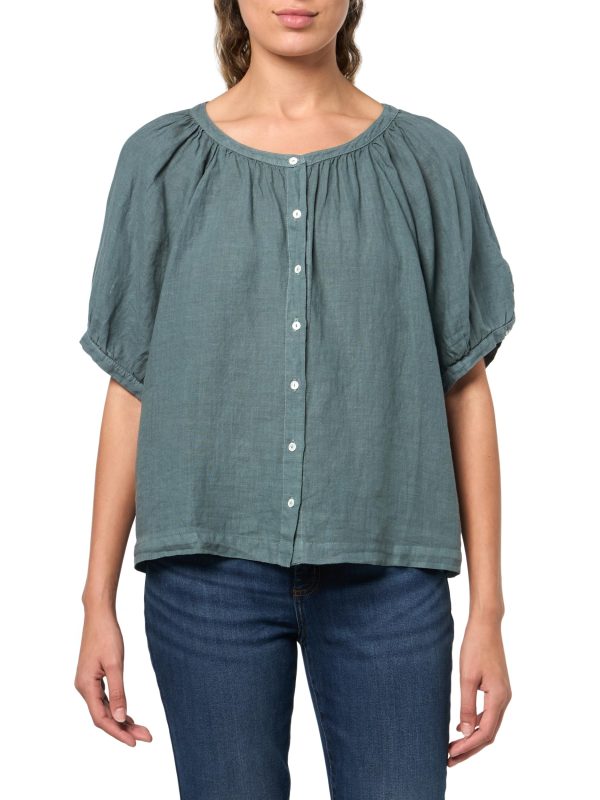 Velvet Women Woven Linen Top