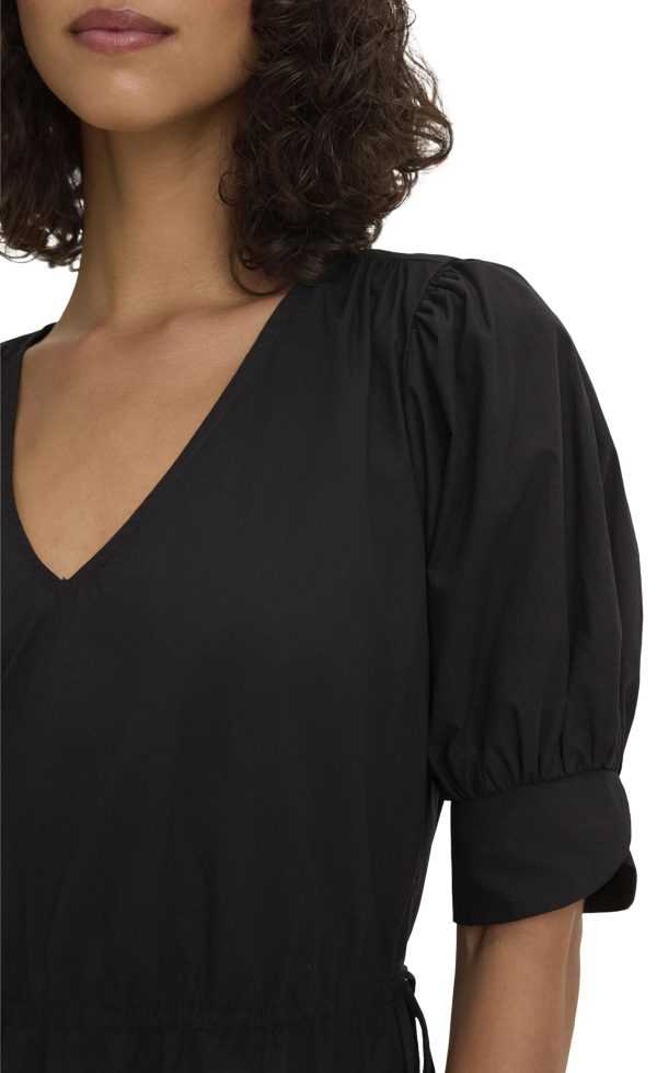 Women Black cotton poplin dress - Image 4