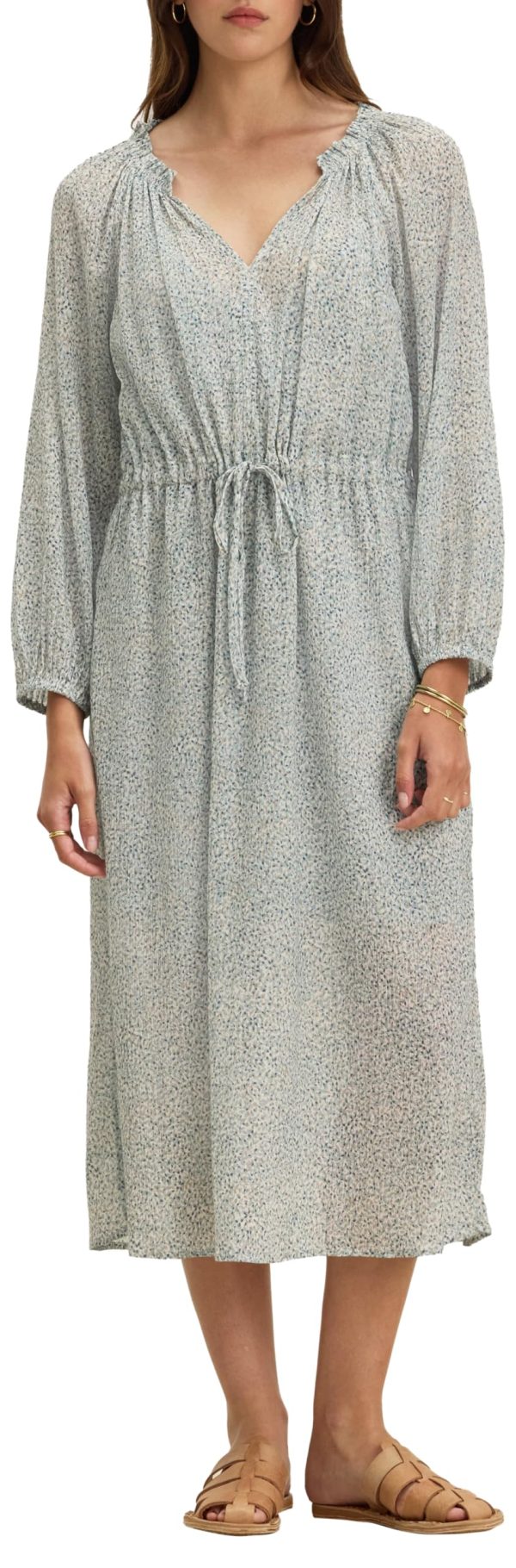 Women Printed Pleated Tulle Dress