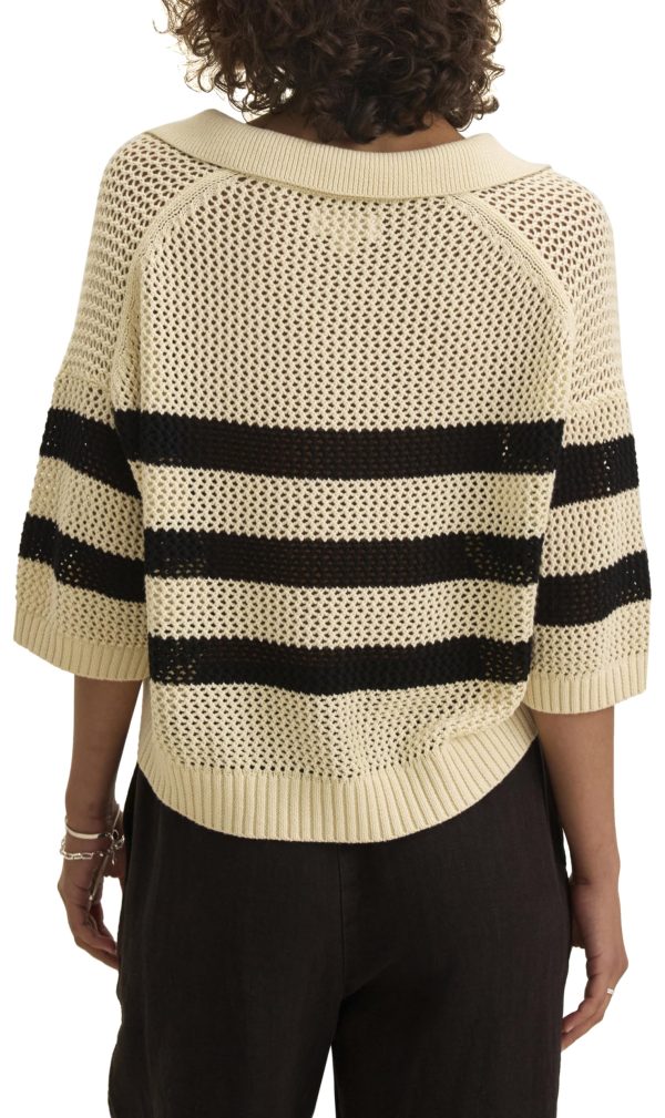 Women's Cotton Cashmere Mesh Polo Shirt - Image 3