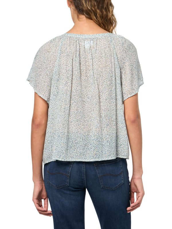 Women's Park Print Pleated Gauze Top - Image 2