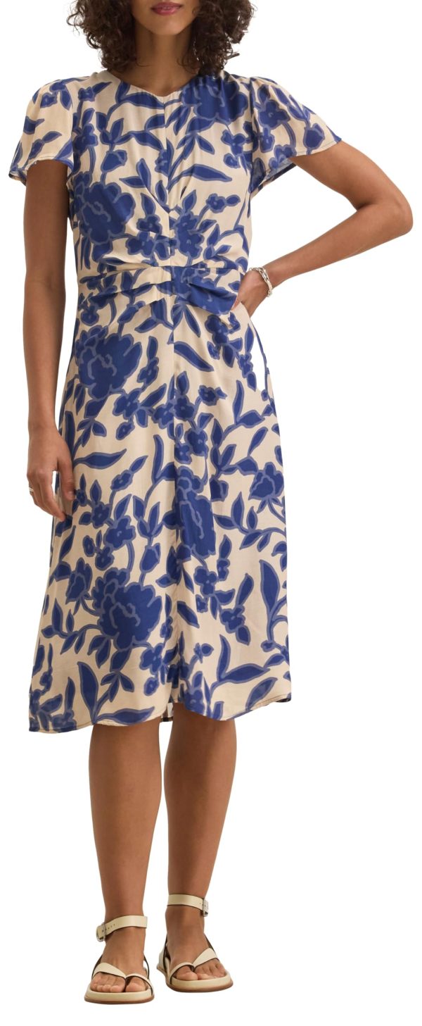 Women's Printed Light Royal Crepe Dress