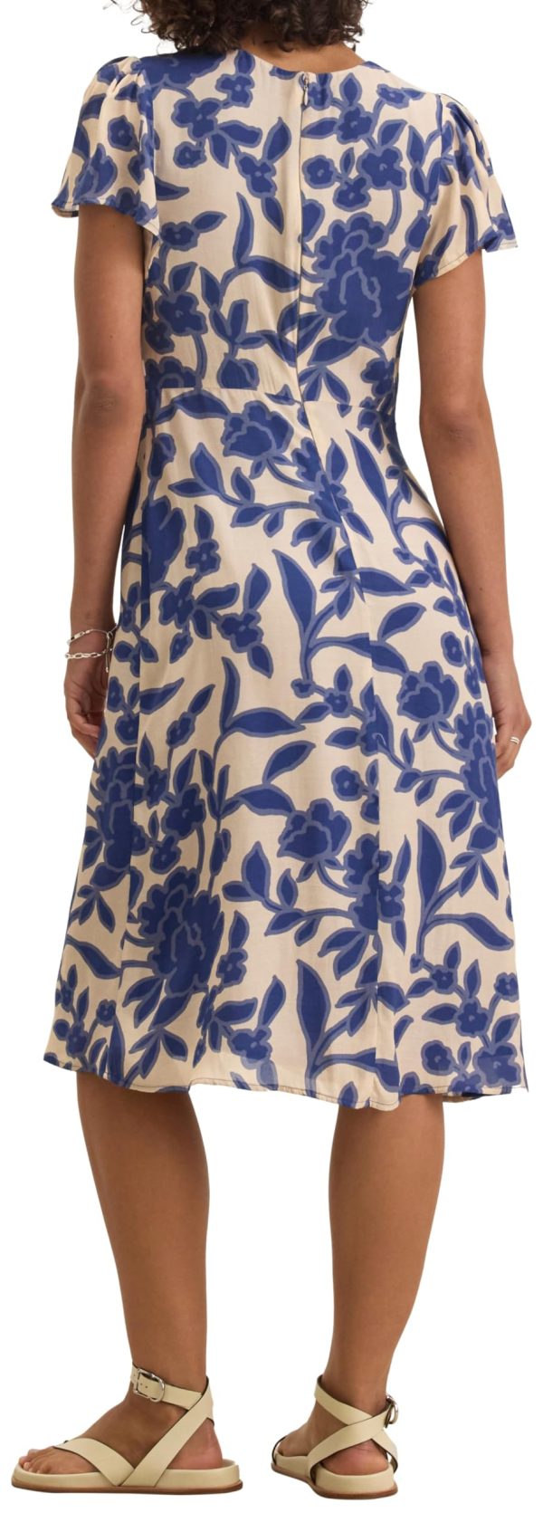 Women's Printed Light Royal Crepe Dress - Image 3